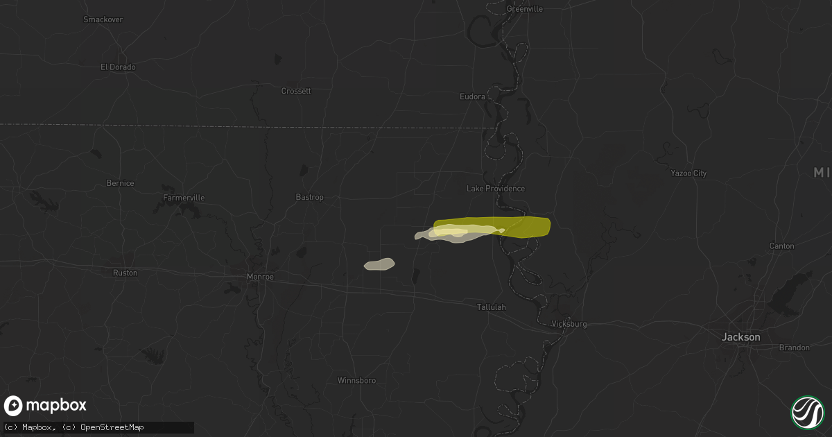 Hail map in Pioneer, LA on February 1, 2015