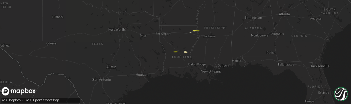 Hail map on February 1, 2015