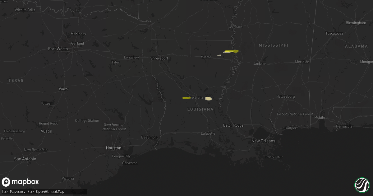 Hail map on February 1, 2015
