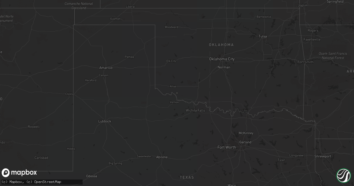 Hail map on February 1, 2016