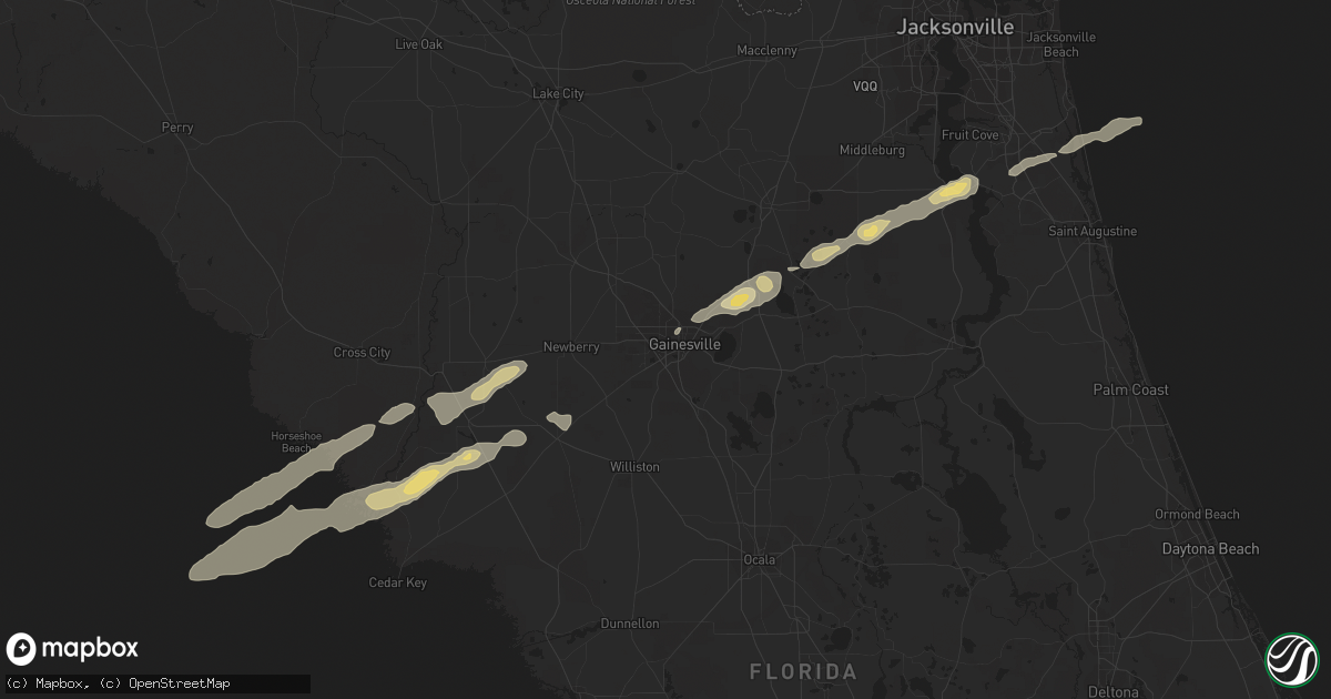 Hail map in Saint Augustine, FL on February 2, 2011