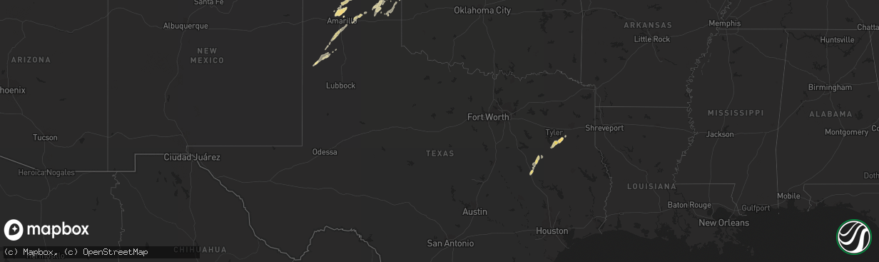 Hail map in Kansas on February 2, 2012
