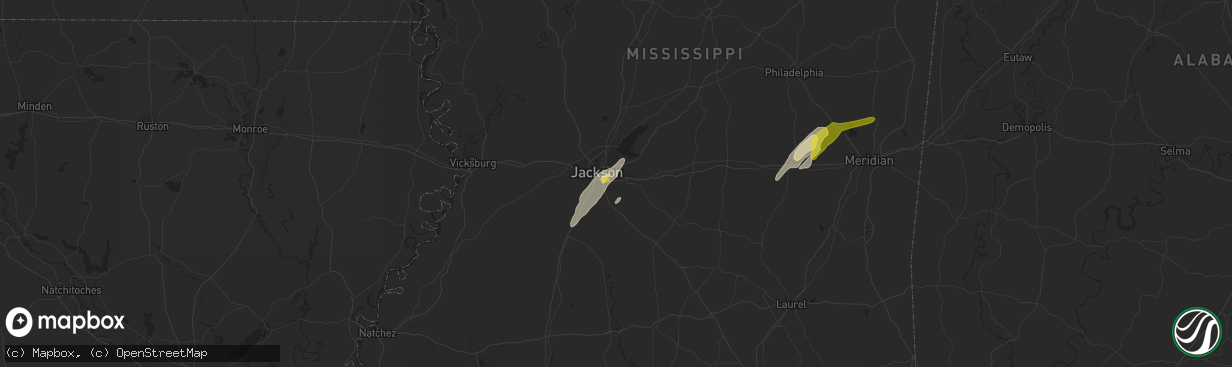 Hail map in Pearl, MS on February 2, 2016