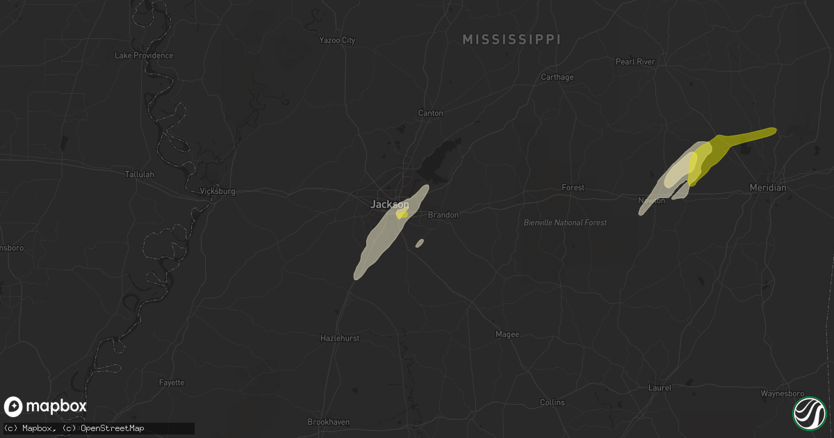 Hail map in Pearl, MS on February 2, 2016