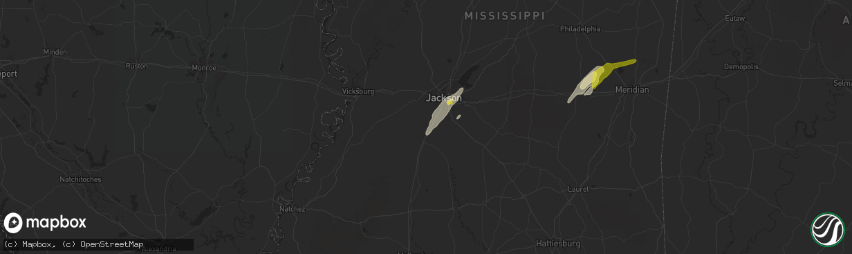 Hail map in Terry, MS on February 2, 2016