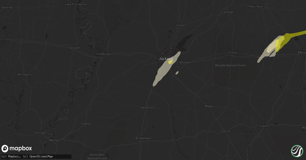Hail map in Terry, MS on February 2, 2016