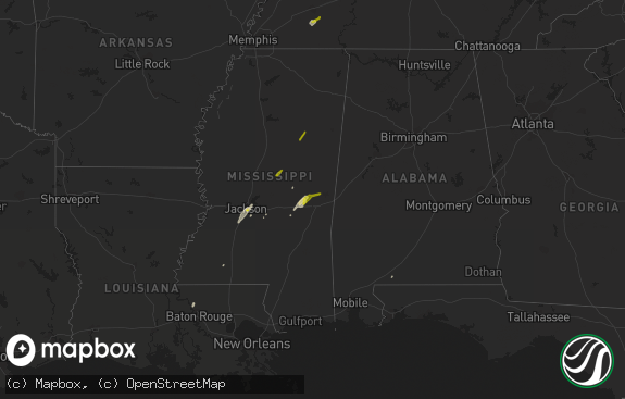 Hail map preview on 02-02-2016