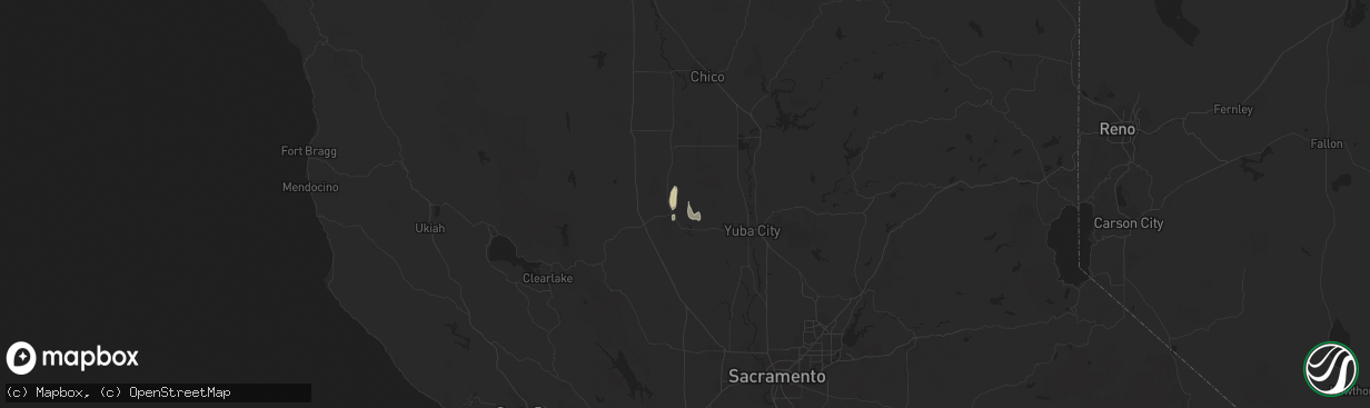 Hail map in Colusa, CA on February 2, 2019