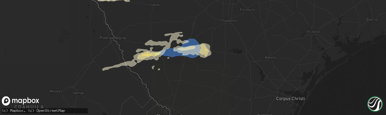 Hail map in Cotulla, TX on February 2, 2024