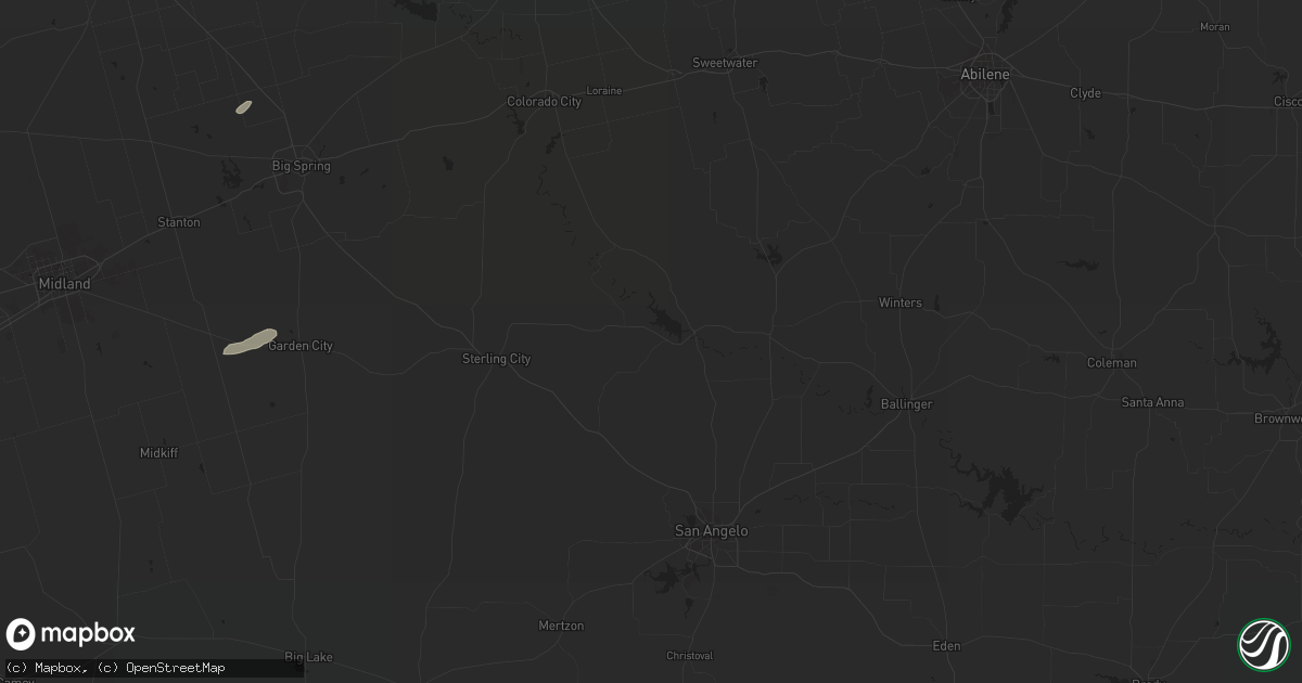 Hail map in Garden City, TX on February 2, 2024