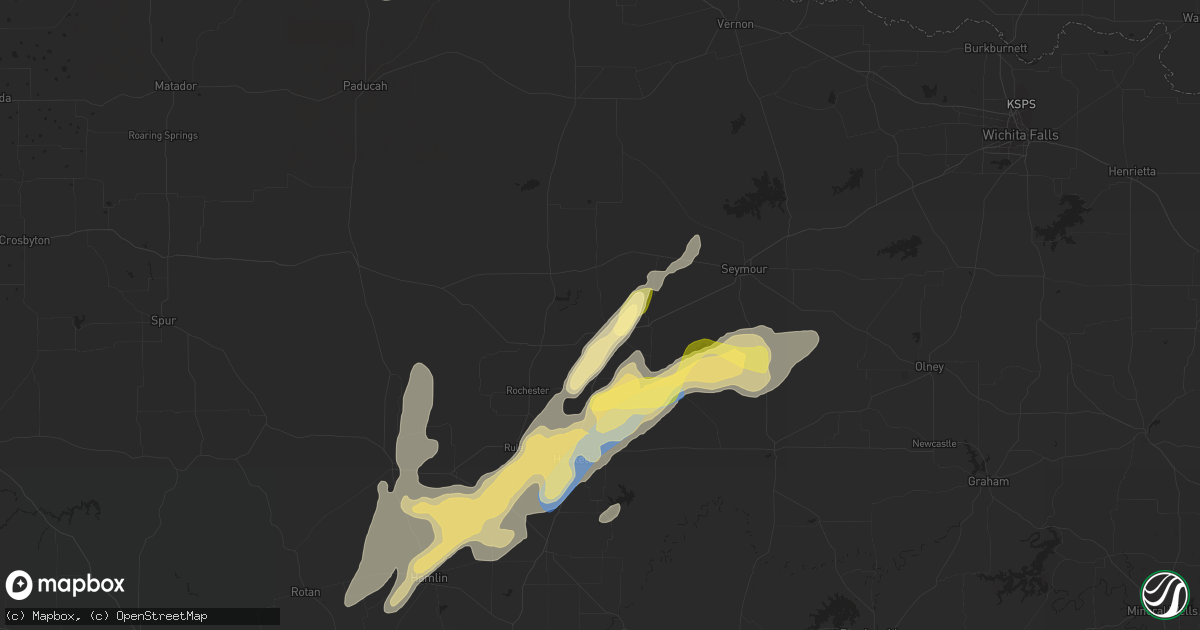 Hail map in Munday, TX on February 2, 2024
