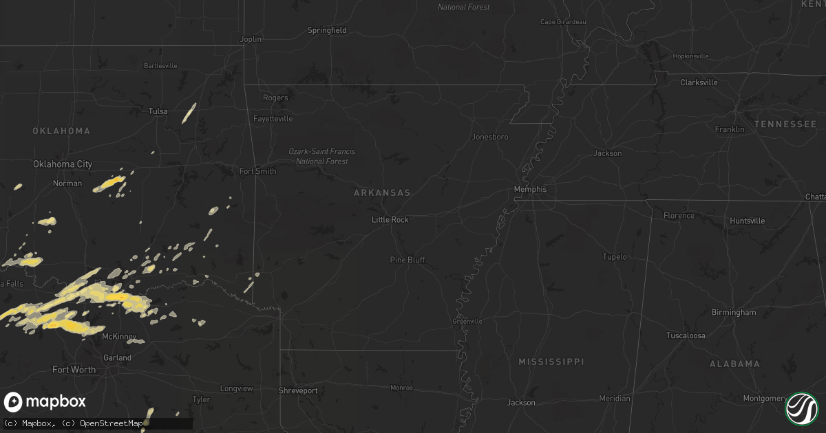 Hail map in Arkansas on February 3, 2012