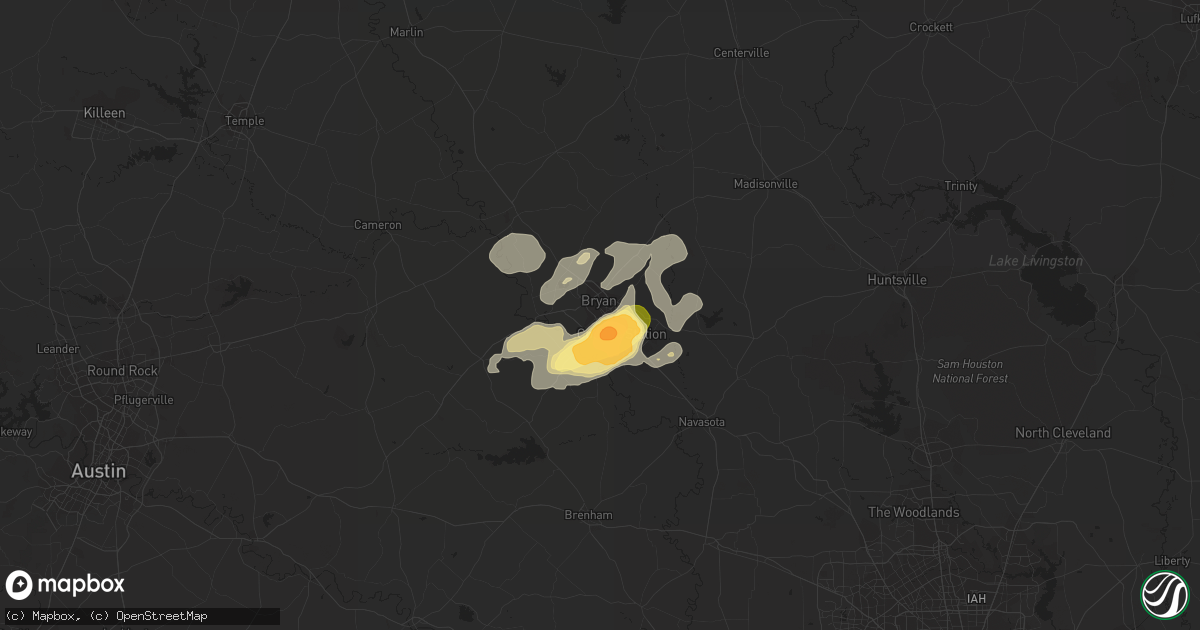 Hail map in Bryan, TX on February 3, 2012