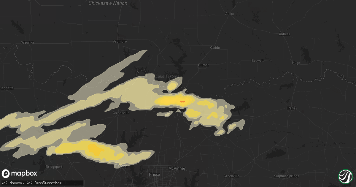 Hail map in Denison, TX on February 3, 2012