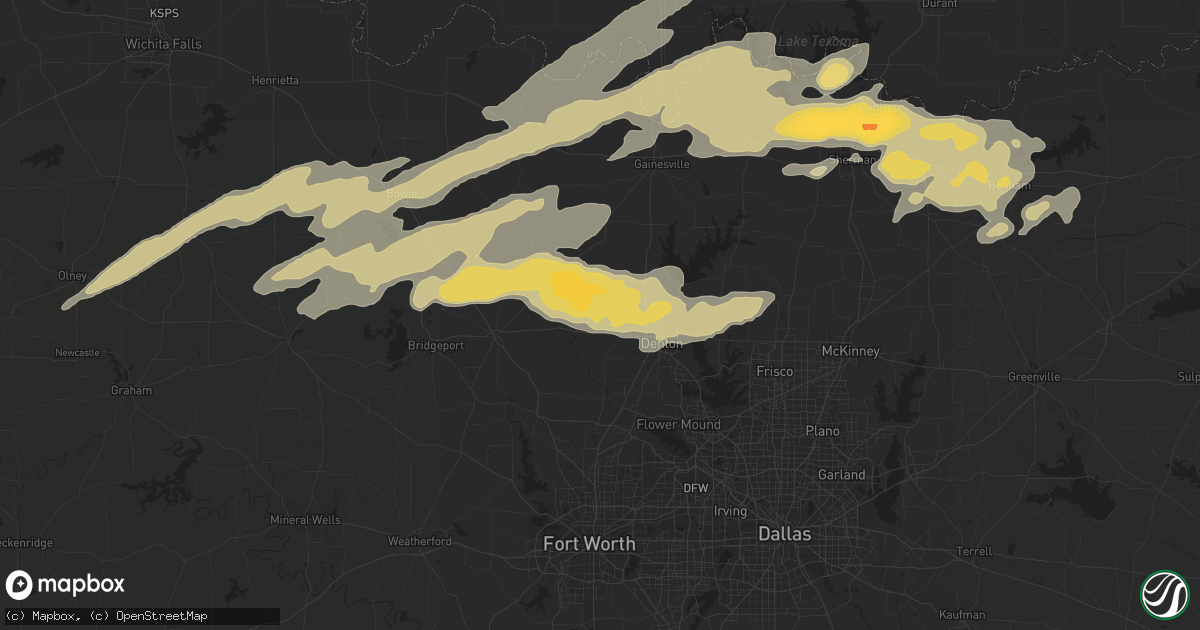 Hail map in Krum, TX on February 3, 2012