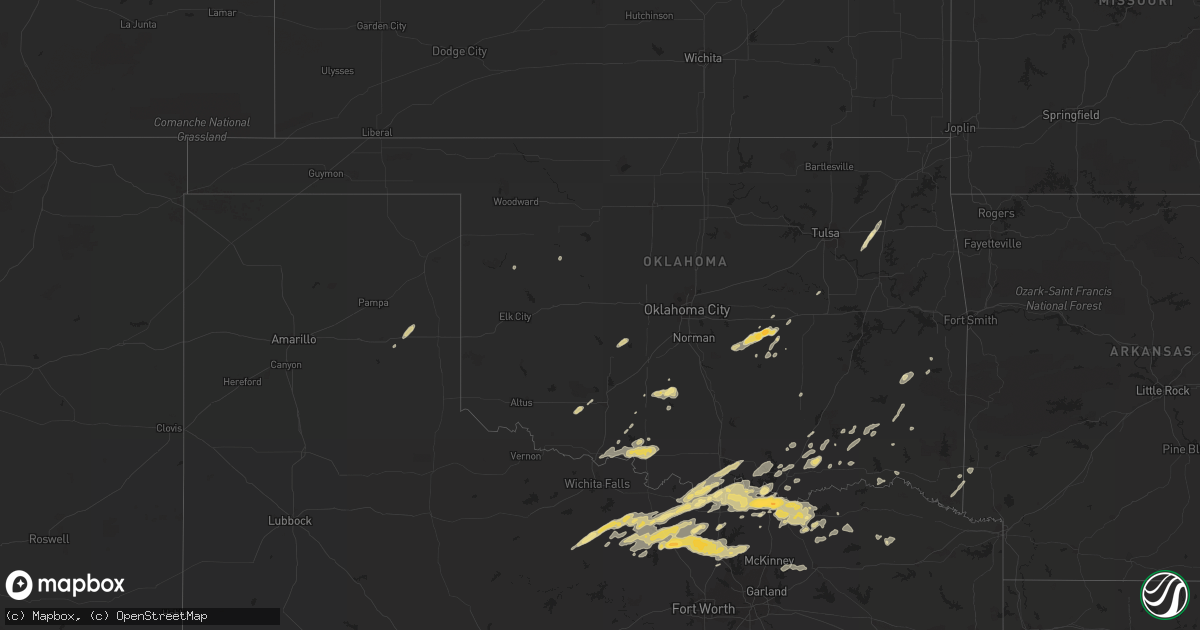 Hail map in Oklahoma on February 3, 2012