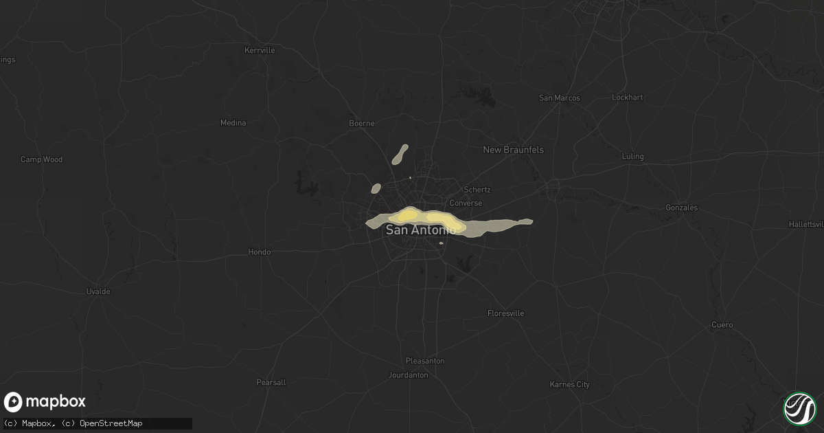 Hail map in San Antonio, TX on February 3, 2012