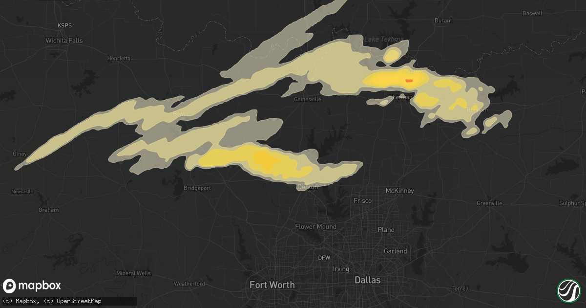 Hail map in Sanger, TX on February 3, 2012