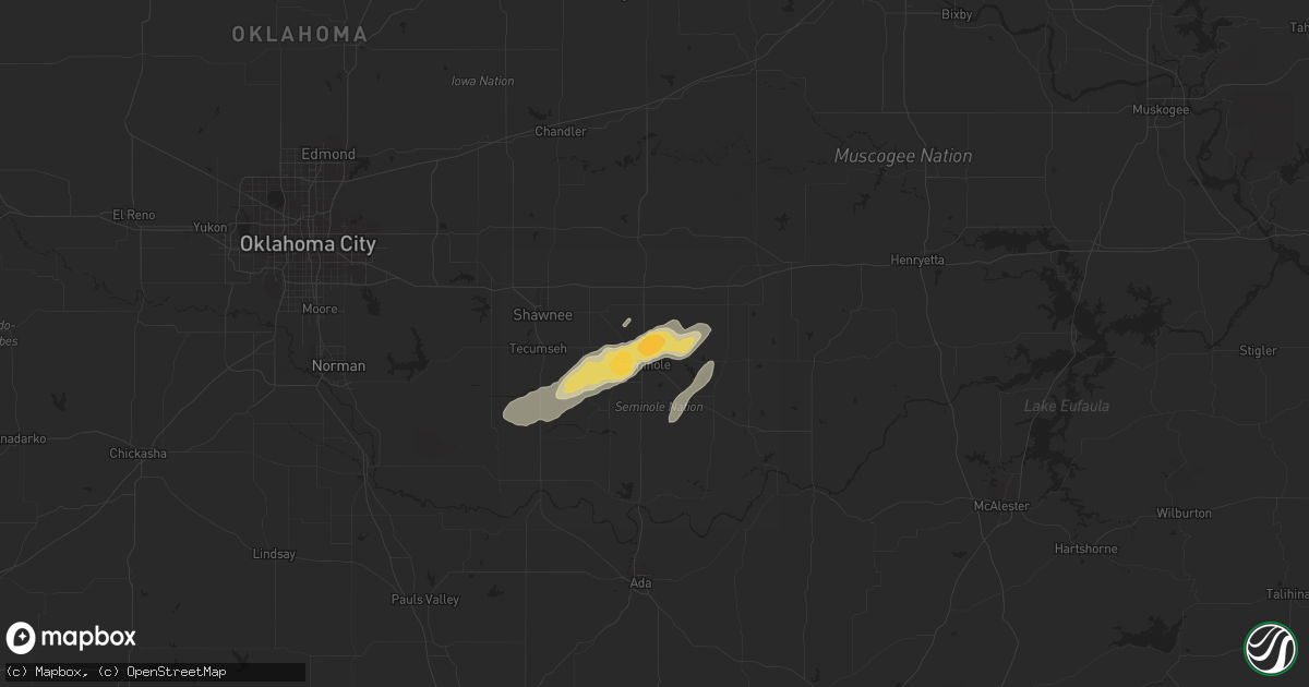 Hail map in Seminole, OK on February 3, 2012