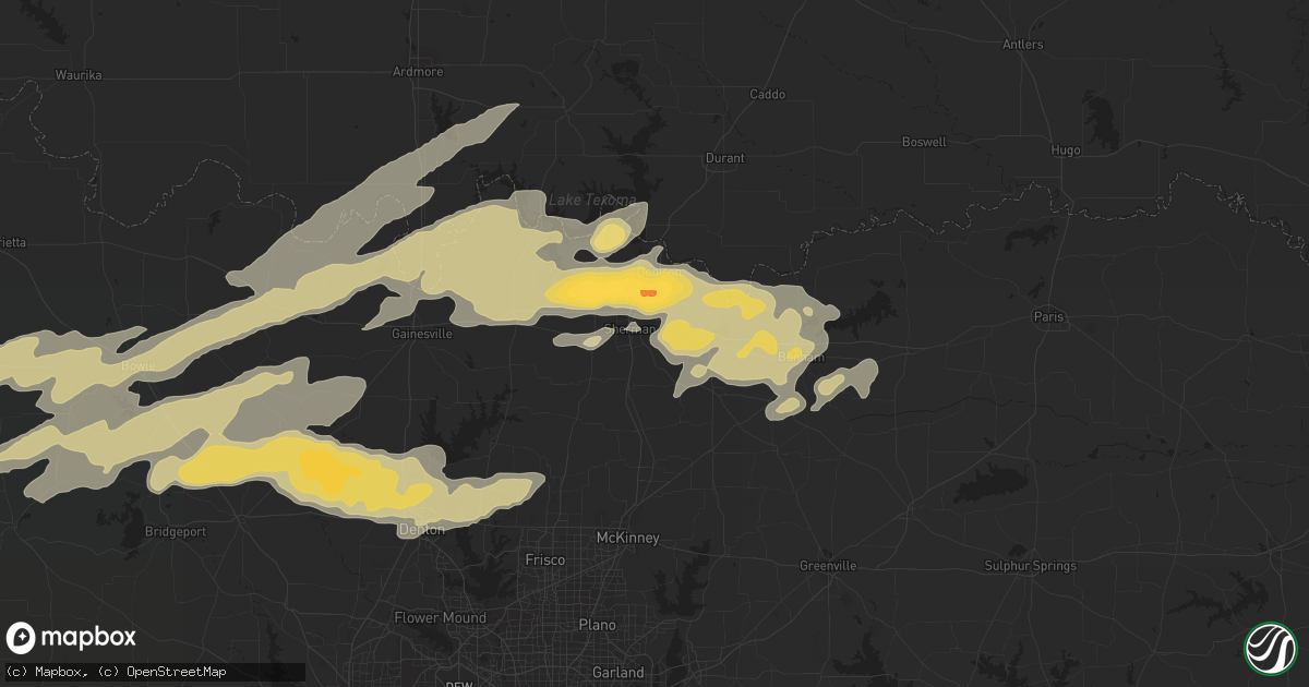 Hail map in Sherman, TX on February 3, 2012