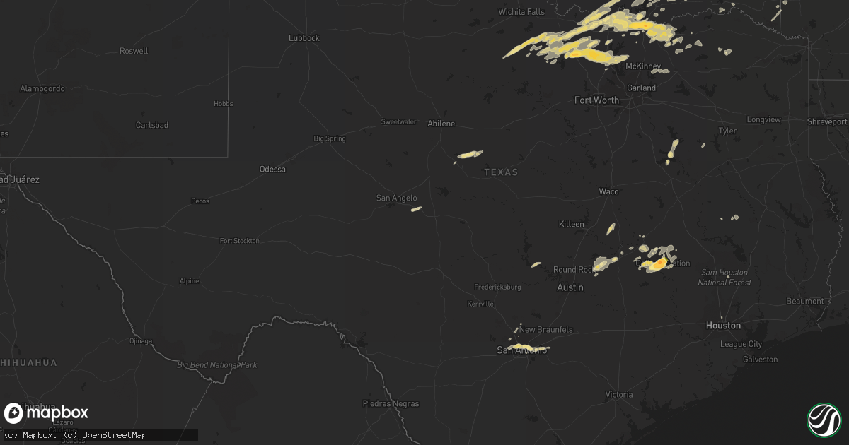 Hail map in Texas on February 3, 2012