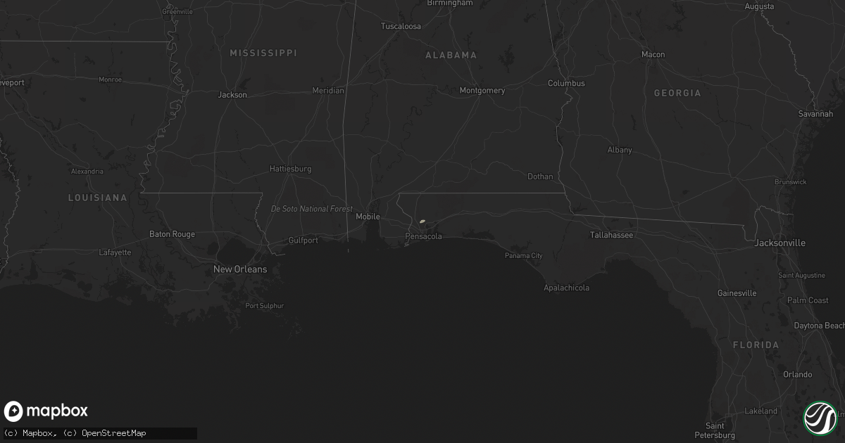 Hail map in Florida on February 3, 2016