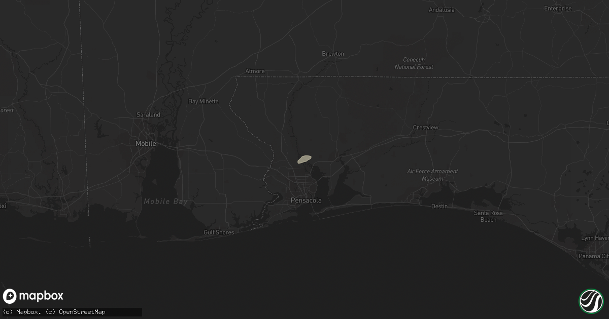 Hail map in Milton, FL on February 3, 2016