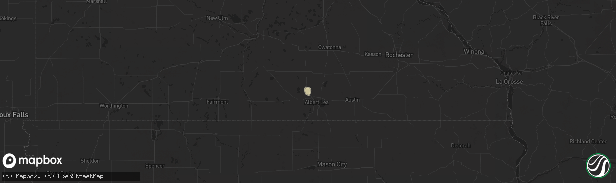 Hail map in Grand Meadow, MN on February 3, 2024