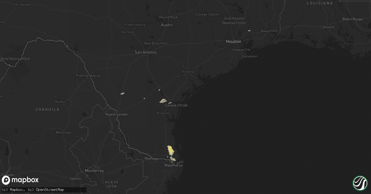 Hail map in Texas on February 4, 2012