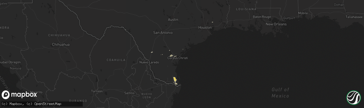 Hail map on February 4, 2012