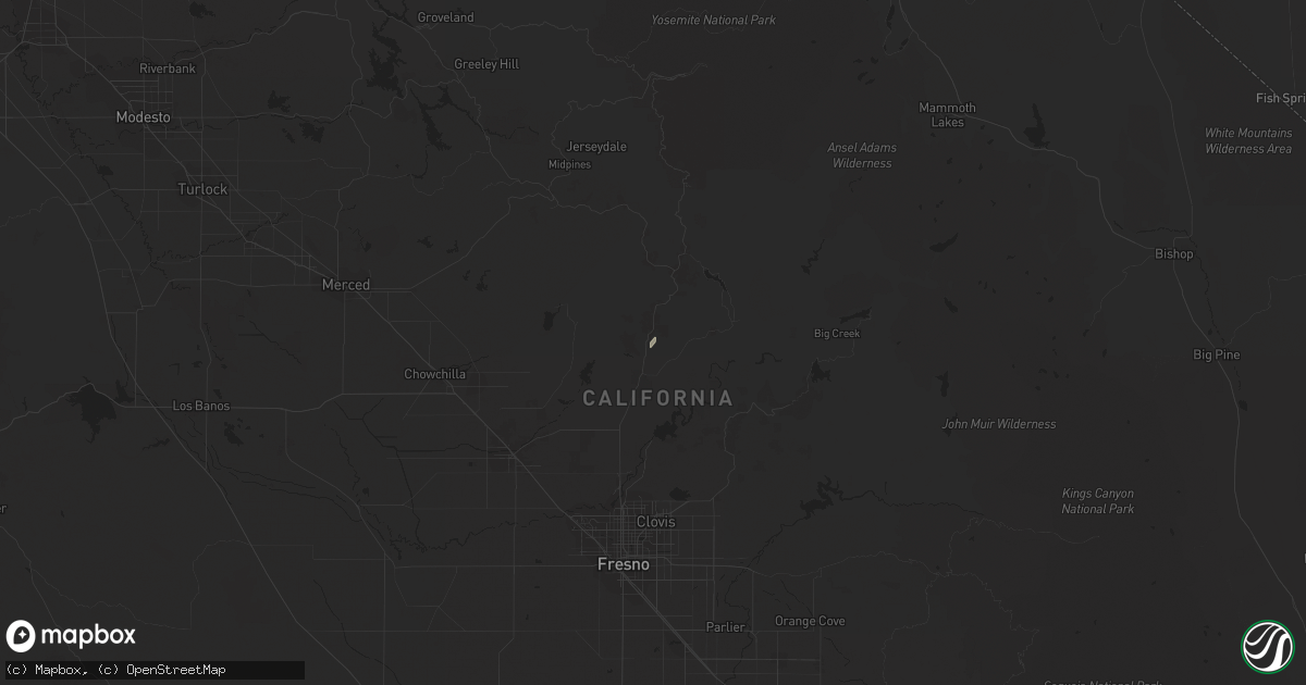 Hail map in Coarsegold, CA on February 4, 2019