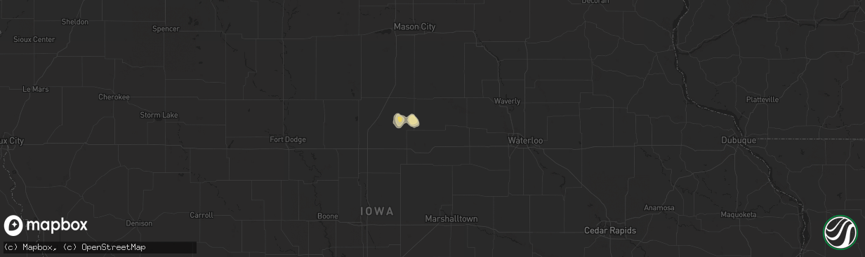 Hail map in Ackley, IA on February 4, 2024