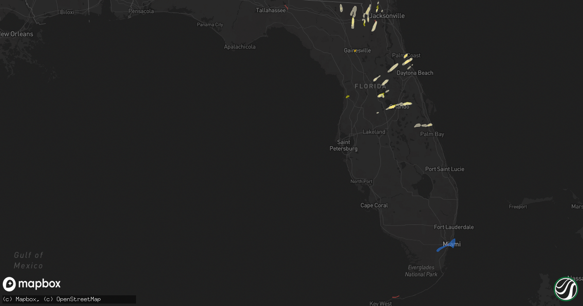 Hail map in Florida on February 4, 2024