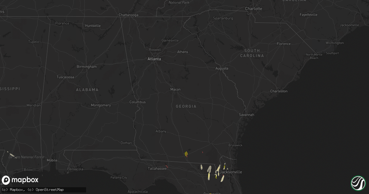 Hail map in Georgia on February 4, 2024