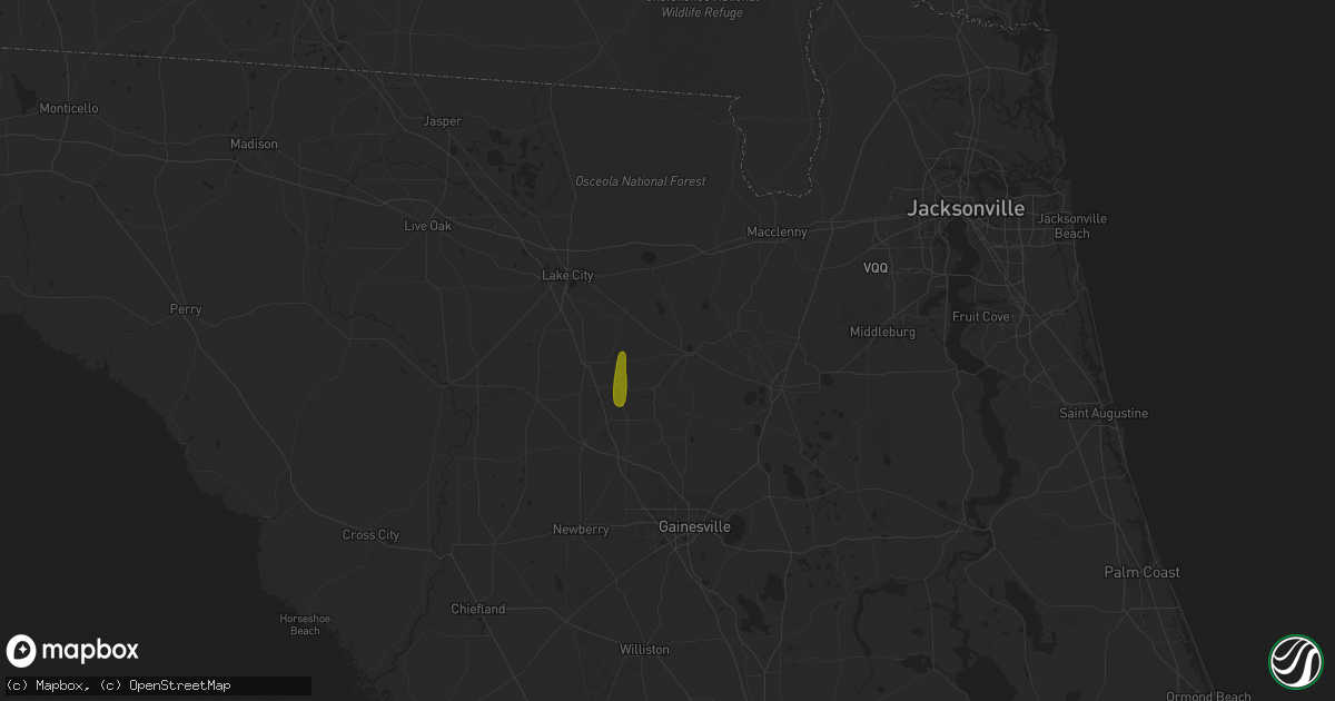 Hail map in Lake Butler, FL on February 4, 2024