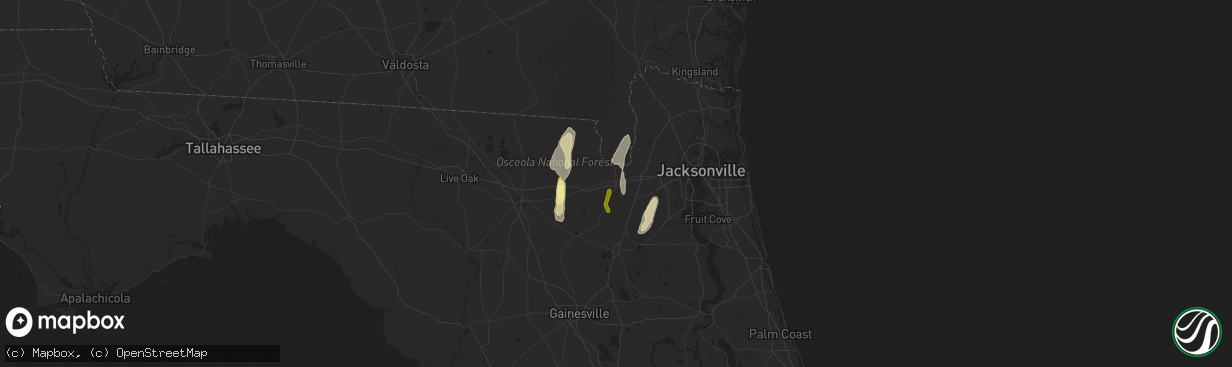 Hail map in Macclenny, FL on February 4, 2024