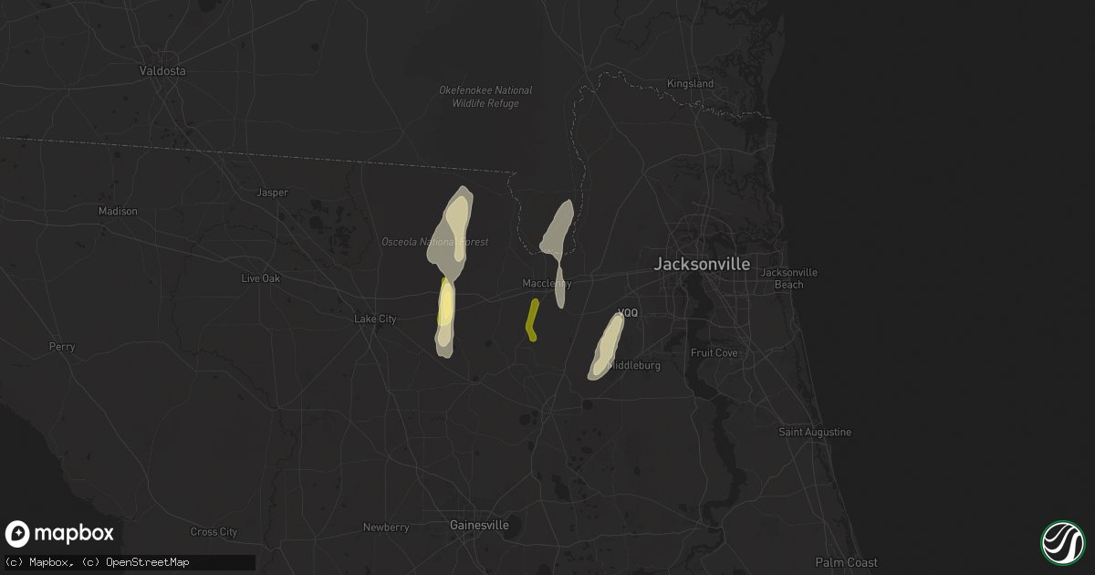 Hail map in Macclenny, FL on February 4, 2024