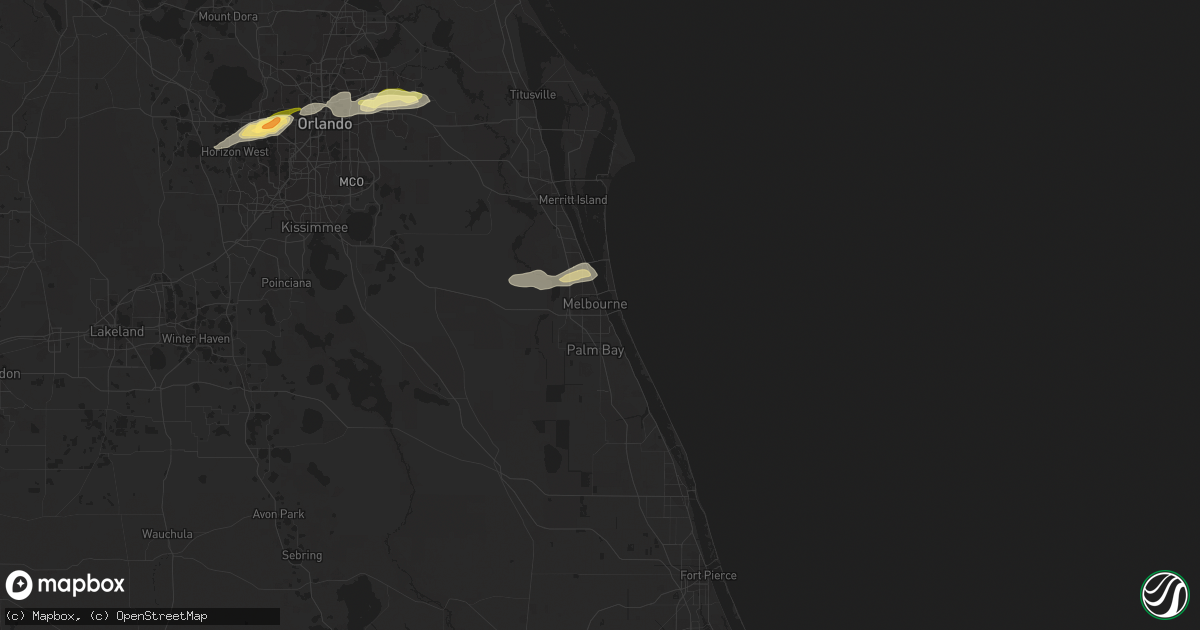 Hail map in Melbourne, FL on February 4, 2024