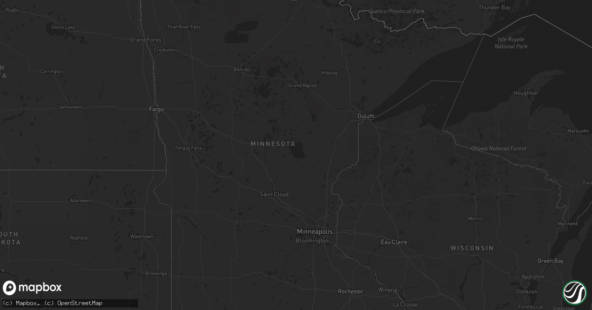Hail map in Minnesota on February 4, 2024