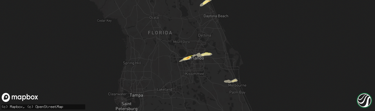 Hail map in Ocoee, FL on February 4, 2024