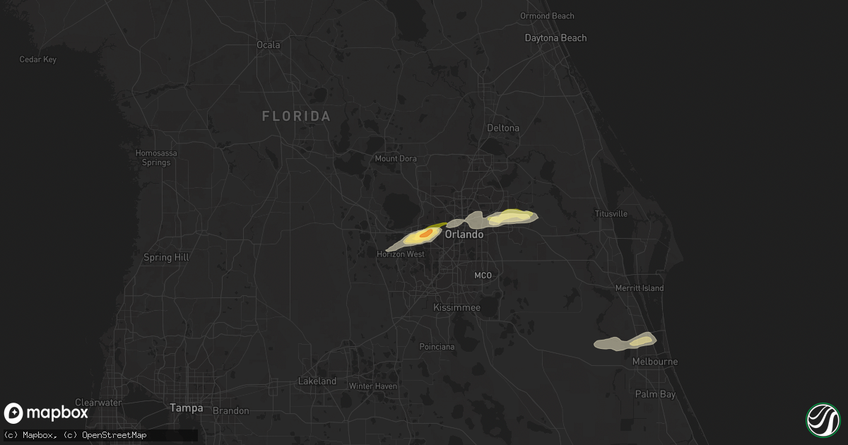Hail map in Ocoee, FL on February 4, 2024
