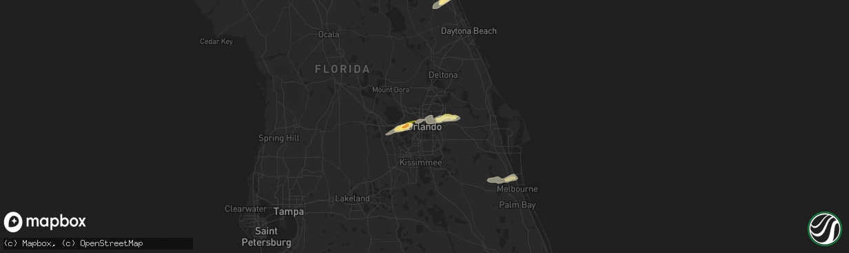 Hail map in Orlando, FL on February 4, 2024