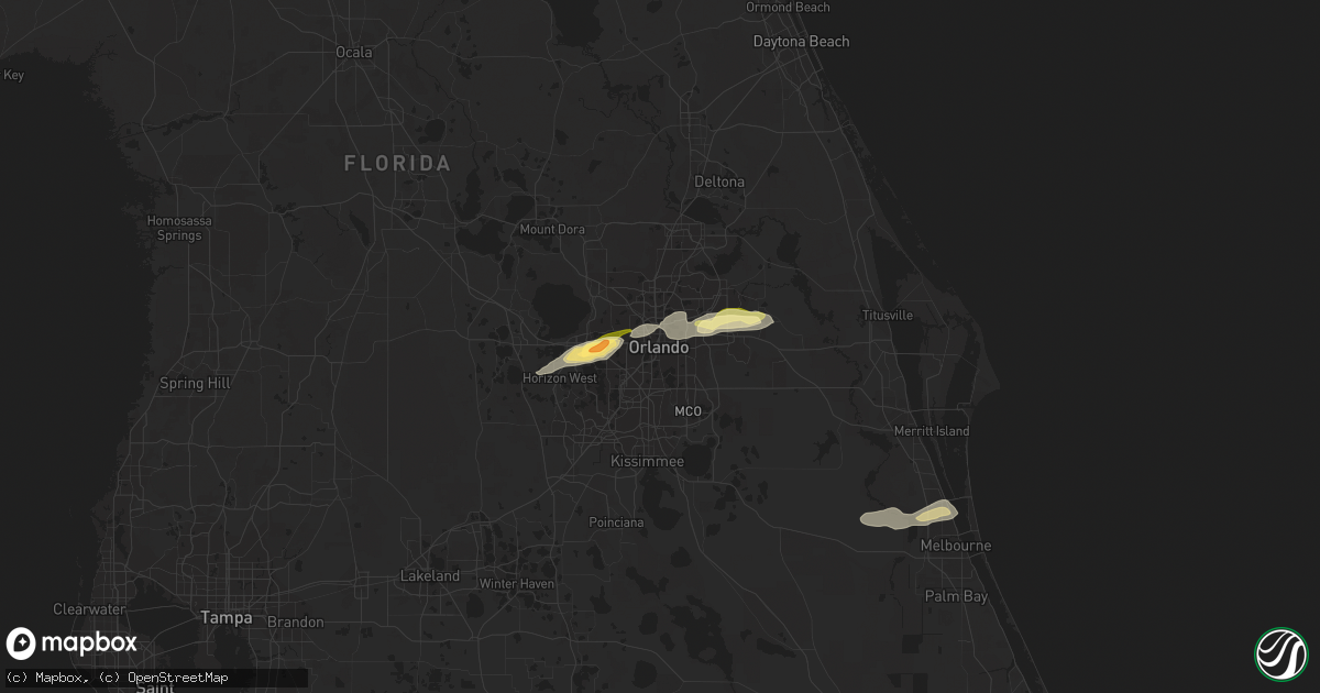 Hail map in Orlando, FL on February 4, 2024