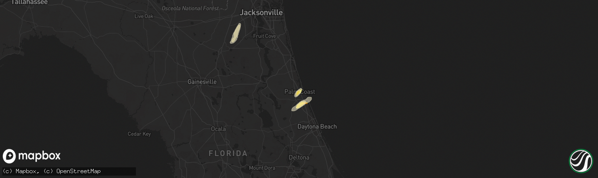 Hail map in Palm Coast, FL on February 4, 2024