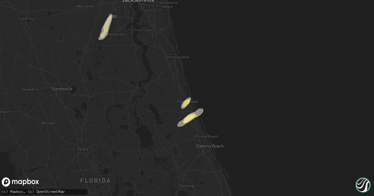 Hail map in Palm Coast, FL on February 4, 2024
