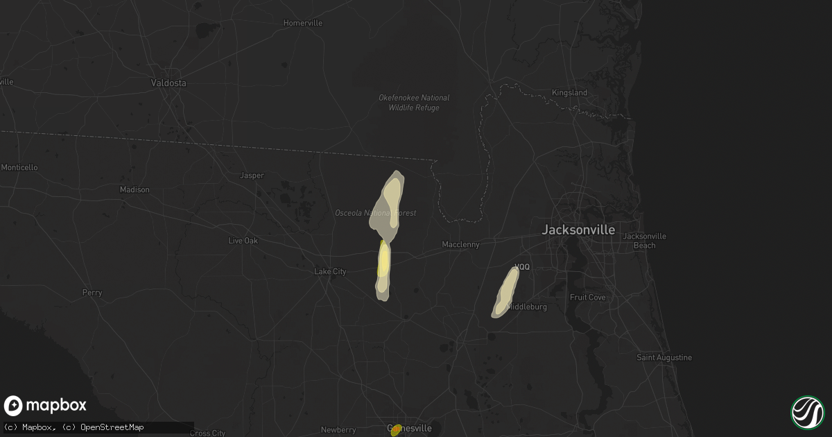 Hail map in Sanderson, FL on February 4, 2024