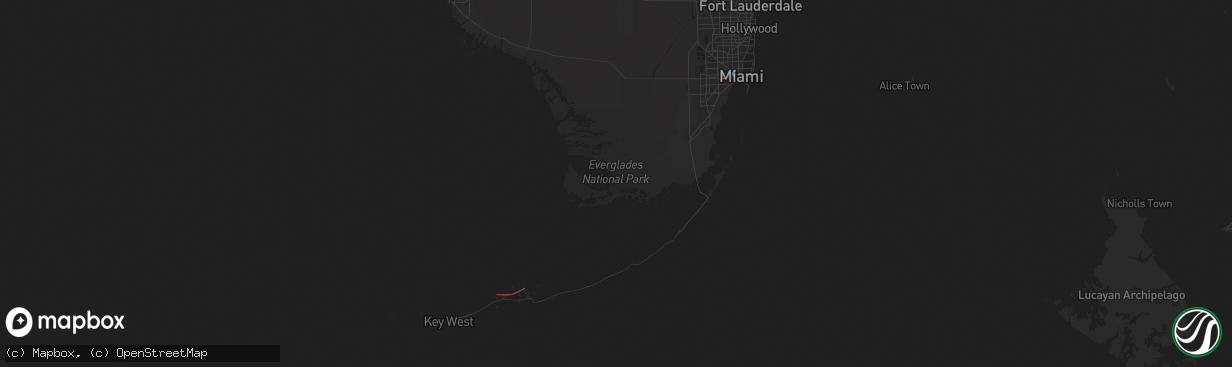 Hail map in Summerland Key, FL on February 4, 2024