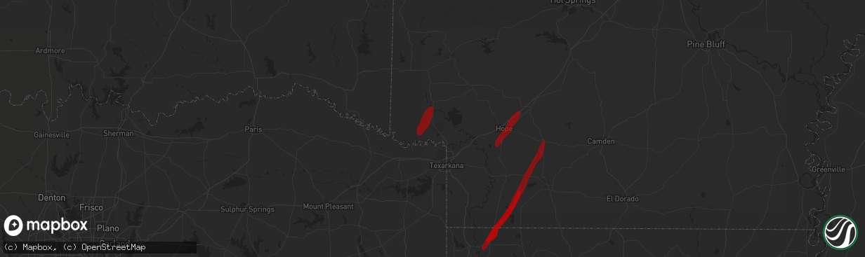 Hail map in Ashdown, AR on February 5, 2013