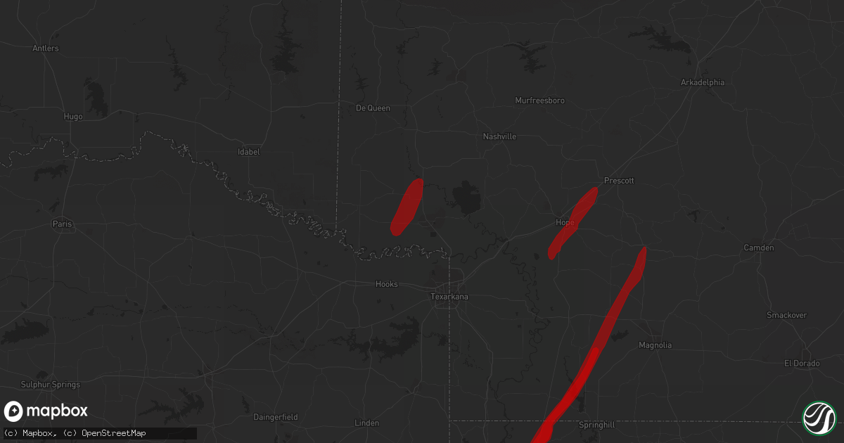 Hail map in Ashdown, AR on February 5, 2013