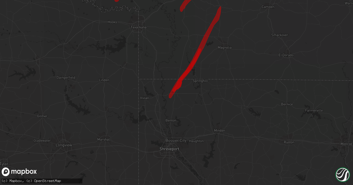 Hail map in Plain Dealing, LA on February 5, 2013